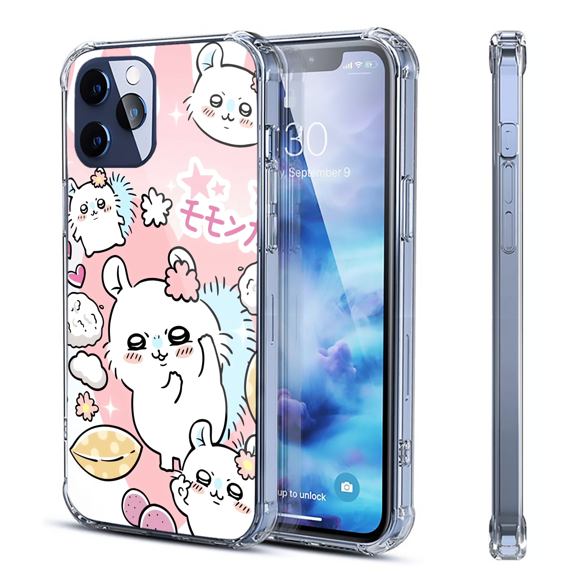 （画像用） ちいかわ Chii-kawa 【iPhone 12シリーズ対応】透明スマホケース（クリアソフトケース）